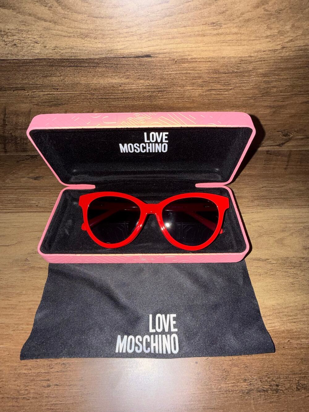 Love Moschino MOL051/CS C9A99 Red Eyeglasses with Magnetic Clip-On Sunglasses